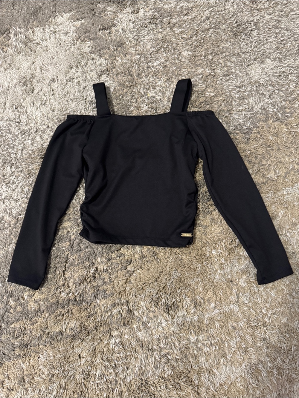 Justice Black Off-Shoulder Top with Straps